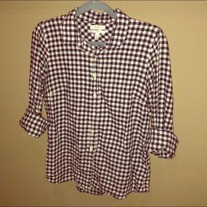 J. Crew navy gingham button down